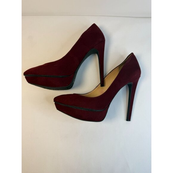 Jessica Simpson Venisse Womens Size 7.5M Burgundy Suede Platform Stiletto Heels - Picture 4 of 16
